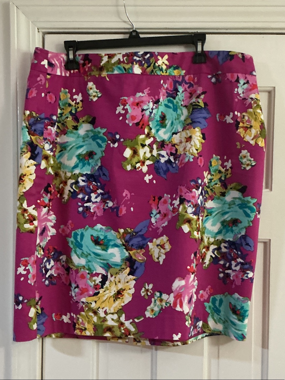Charter Club Fuchsia Floral Straight Skirt